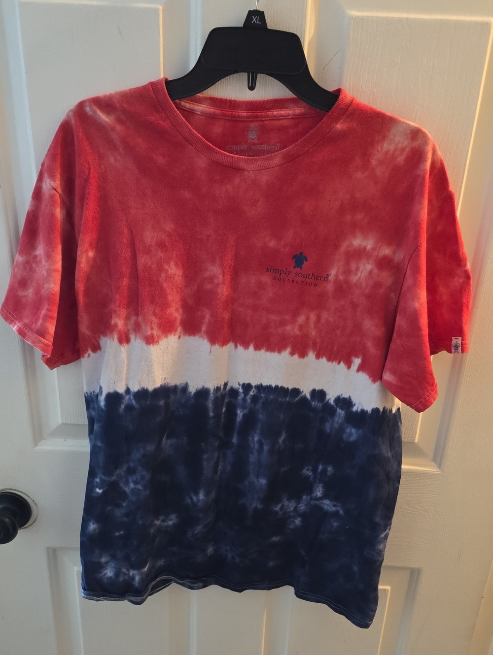 Simply Southern Red, White & Navy Tie-Dye Short Sleeve Tee